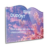Plaque funéraire fleurs-de-cerisier-forme-livre 9 Plaquedeces.fr